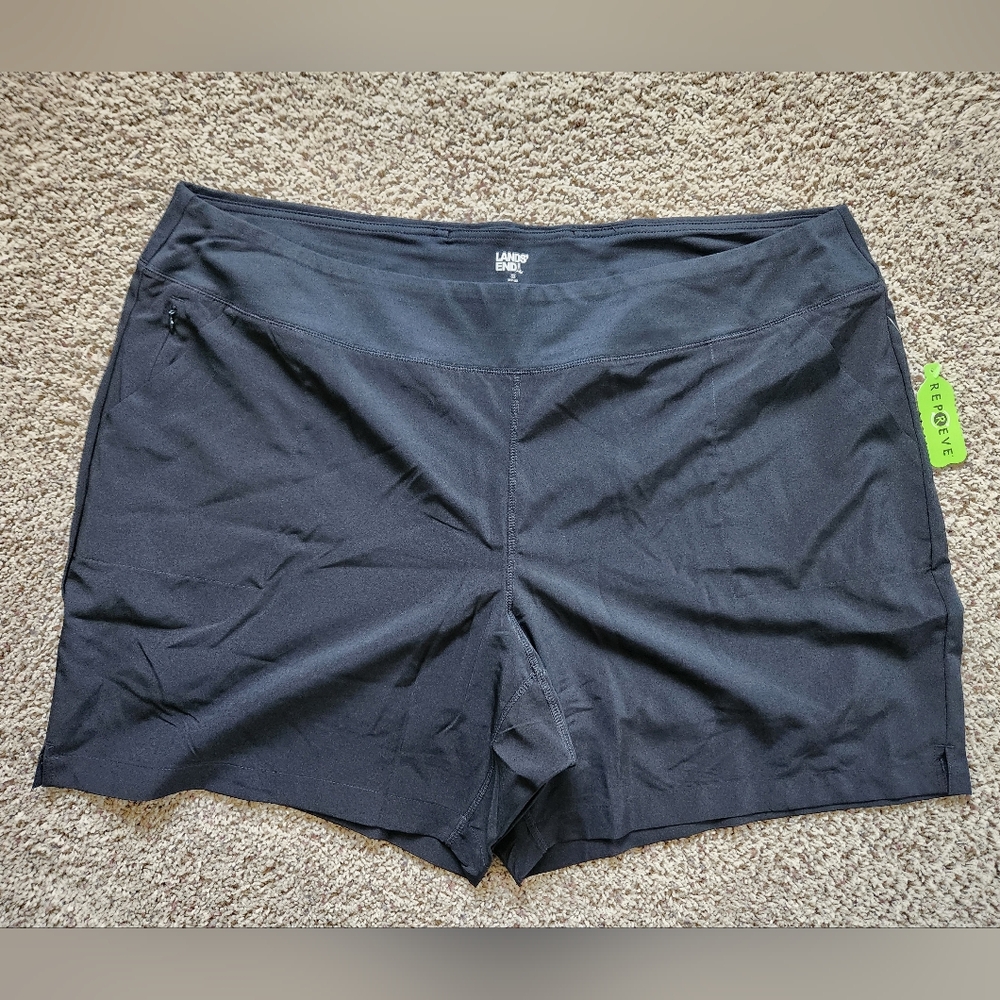 Land's End Black Everyday Active Shorts Plus Size 3X NEW